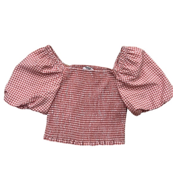 BB Dakota by Steve Madden Tops - BB Dakota Pink & White Gingham Crop Top